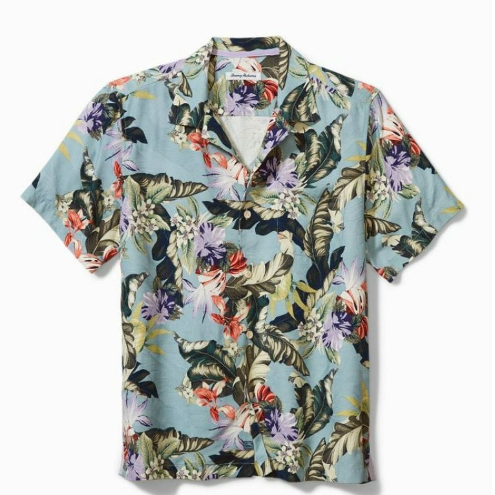 Tommy Bahama Garden of Hope and Courage Camp Shirt Large - NWT